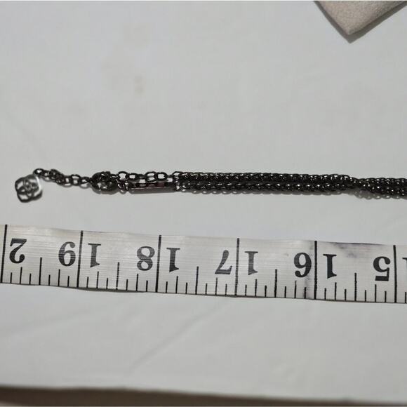 Kendra Scott "Mystic Bazaar" White Opalite Iridescent Gunmetal Chain Necklace - Picture 7 of 8